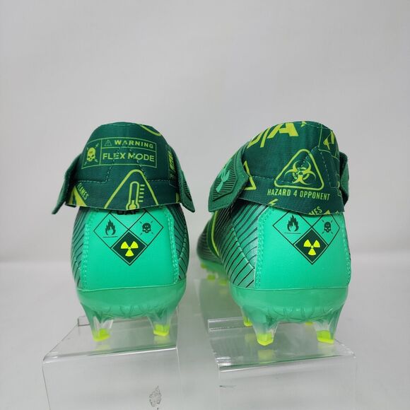 Under Armour Football Cleats Mens 9 Green Highlight MC Logo Spell Out Striped - Picture 6 of 10